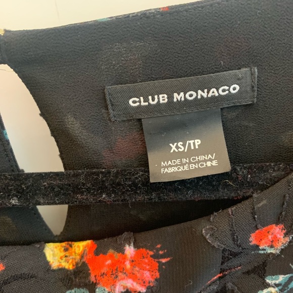 Club Monaco chiffon floral top bell sleeves - XS - Picture 5 of 5